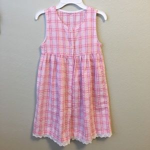 Pink Plaid Dress w/ Lace